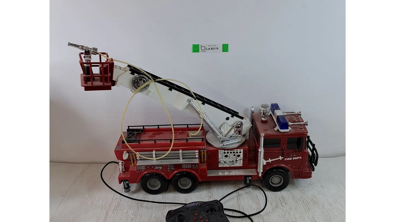 Wired Remote Control Fire Truck Toy Untested As-Is