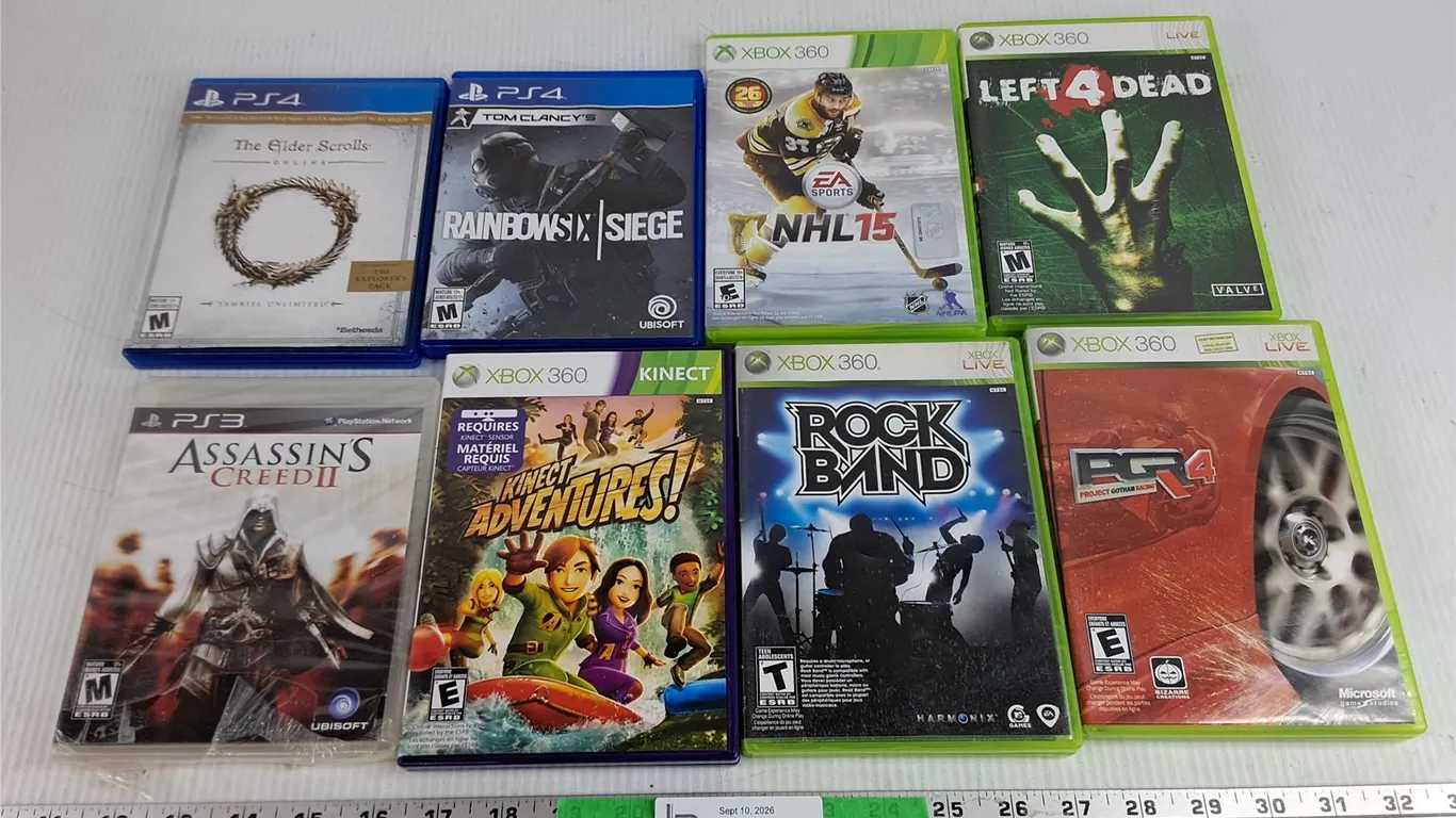 Assorted Xbox 360, PS4 & PS3 Games - Left 4 Dead, Rainbow Six Siege, Rock Band, Misc