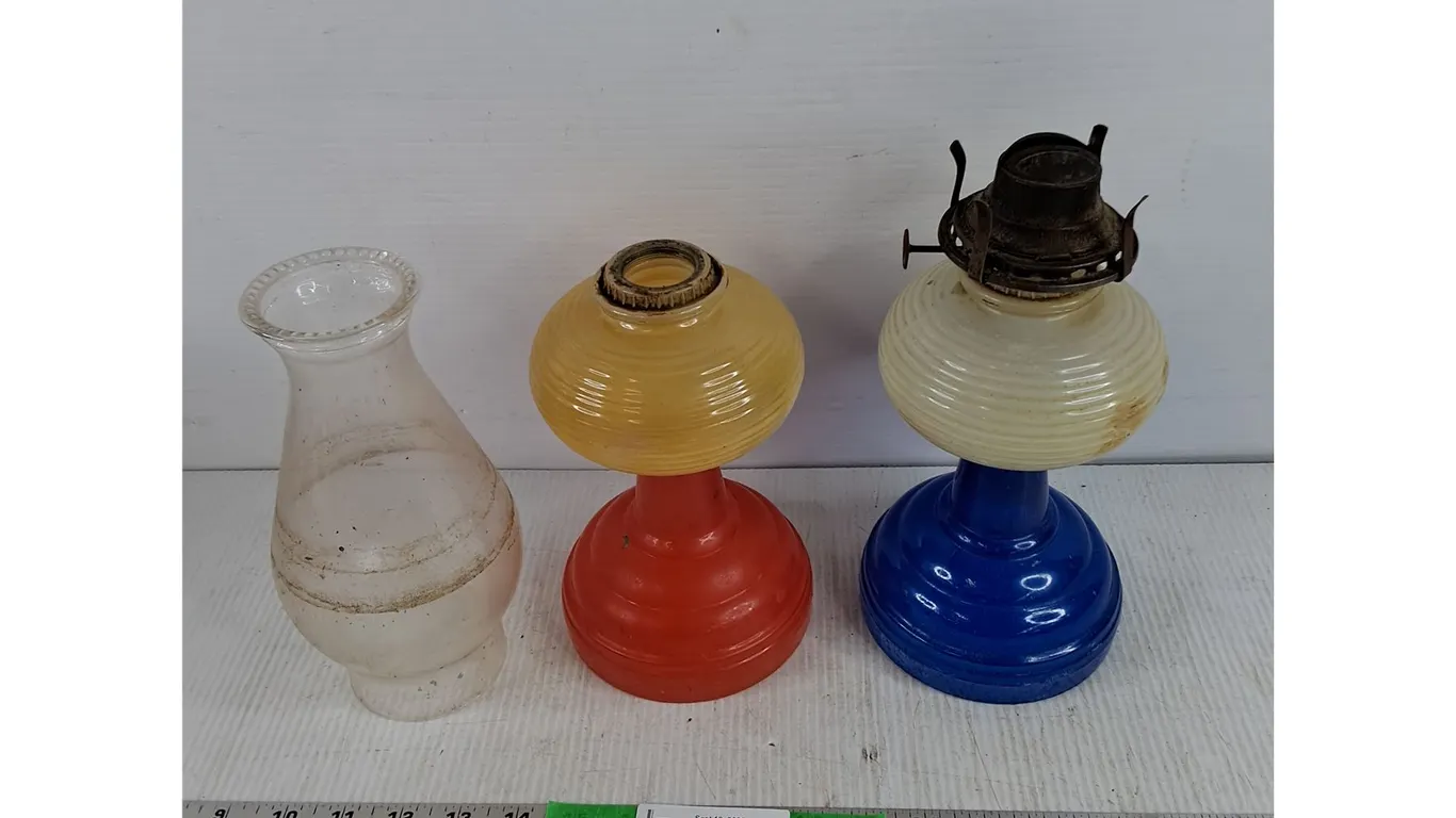 (2) Vintage Kerosene Lamps