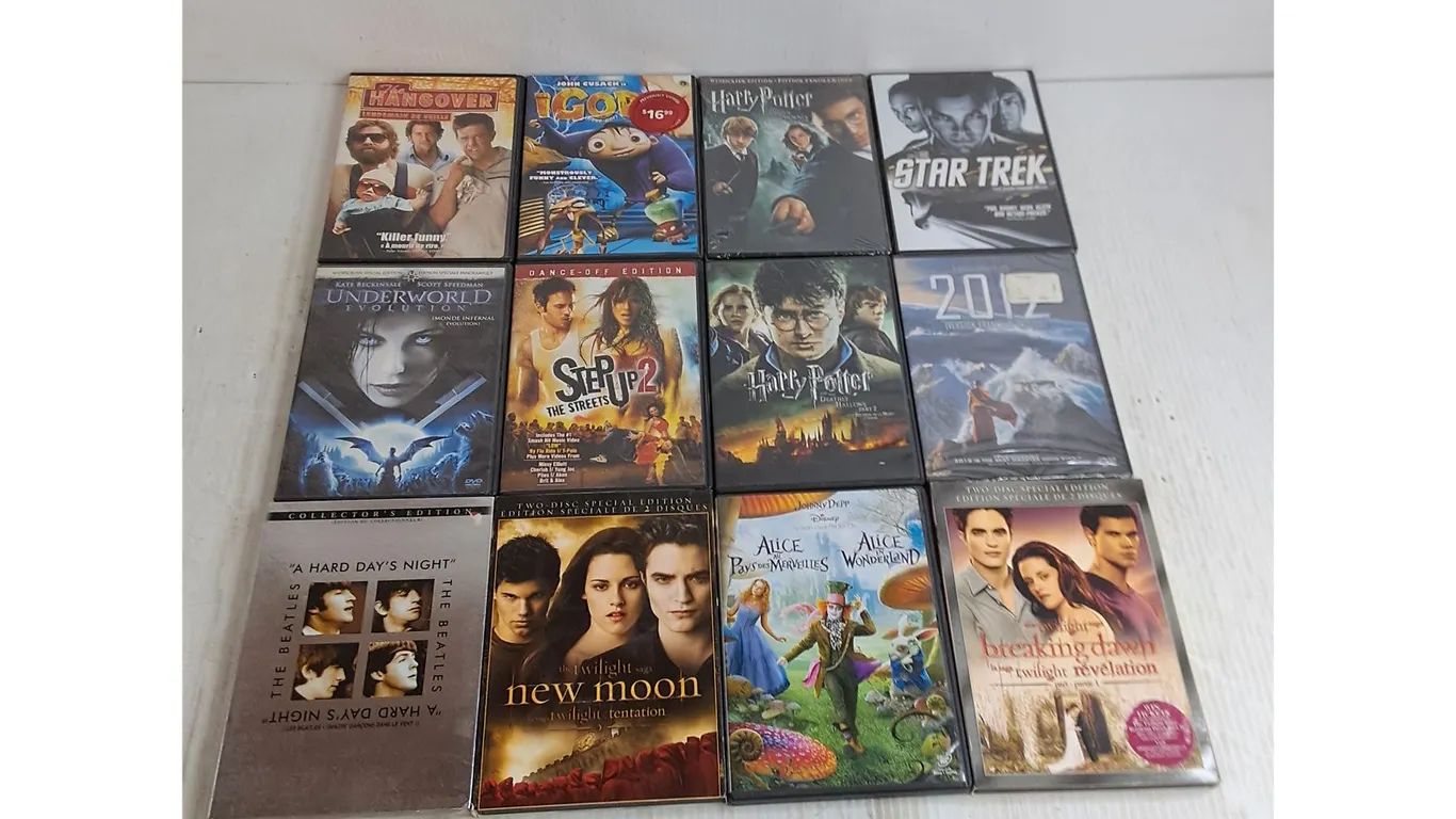 (12) DVD Movies - Harry Potter, 2012, Twilight New Moon
