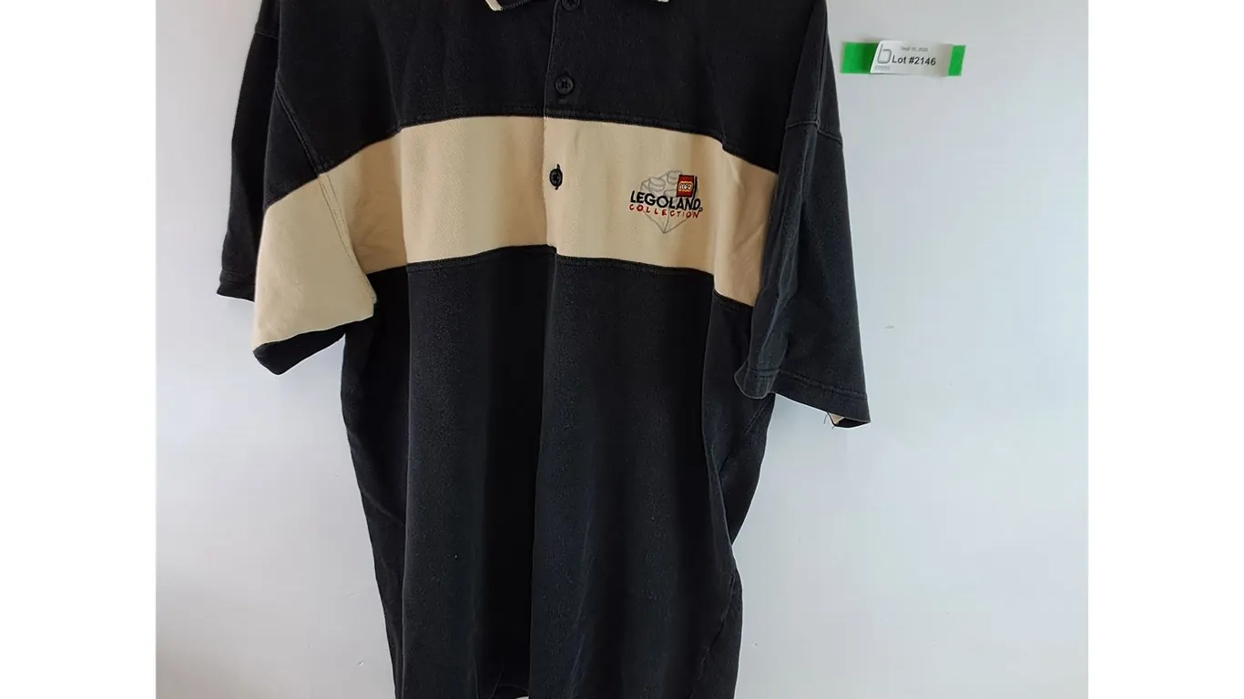 Legoland Collection Size Extra Large Black with White Stripes Polo Shirt