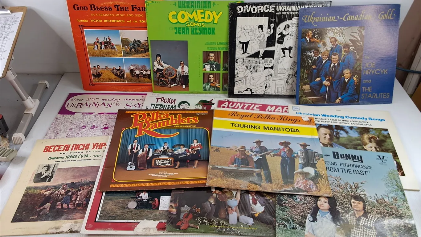 Assorted Vinyl Records - Polka Ramblers, Joe Hrycyk, Ukrainian Wedding Comedy Songs, Misc