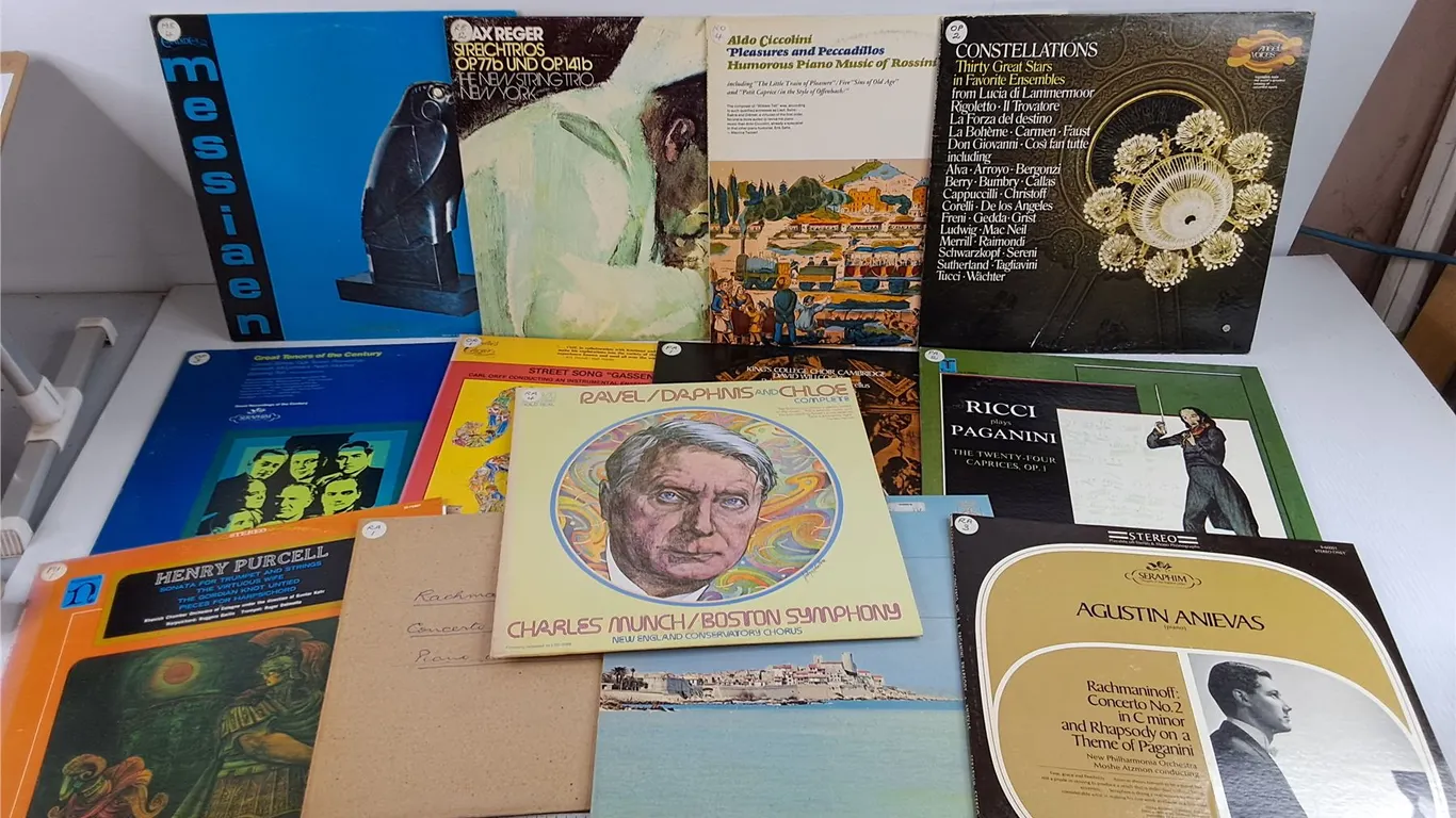 Assorted Vinyl Records - Agustin Anievas, Aldo Ciccolini, Henry Purcell