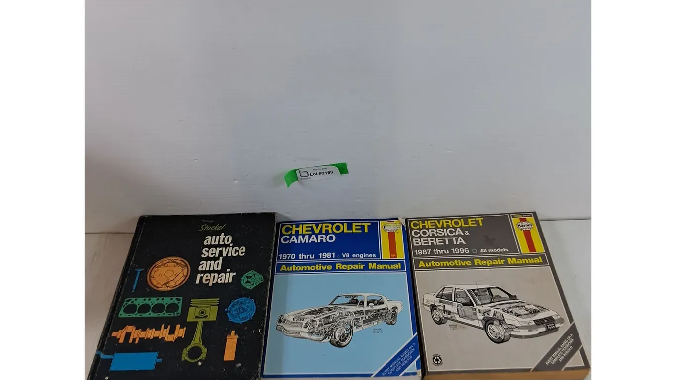 (3) Automotive Repair Manuals Stockel Service, Chevrolet Canari, Corsica Years 1975, 1970-1981, 1987