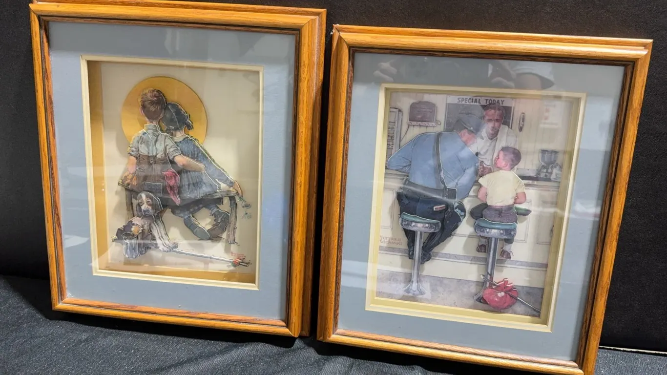 Framed Norman Rockwell 3D Art Prints