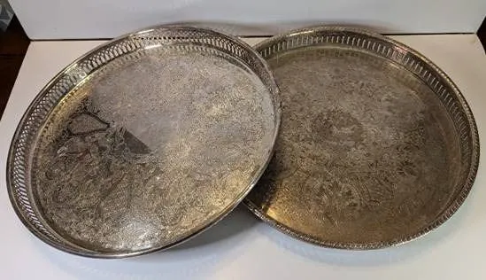 2 Silver Plated Serving Trays
