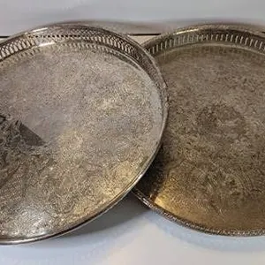 2 Silver Plated Serving Trays