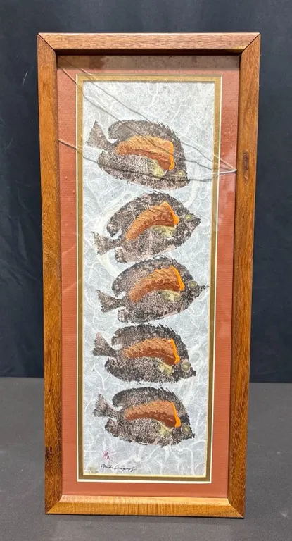 Framed Gyotaku Fish Print Artwork by Mike Mansfield