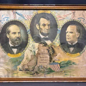 Framed Memorial Print of Lincoln, Garfield, and McKinley
