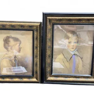 Framed Child Portraits by Arthur Garratt (1919) and Gordon S. Bell (1922)