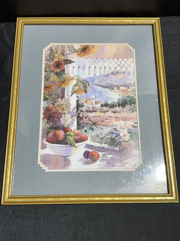 Framed Watercolour Print Signed by M. Girardelli, 17x22 Inches