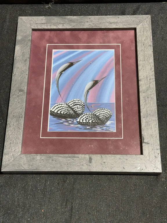 Framed Rick Beaver Loon Print, 11x13 Inches Including Frame