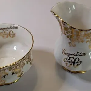 Royal Albert- 50th Anniversary Sugar Bowl & Creamer