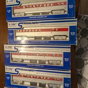 K-Line O Guage Santa Fe Set; 8 Pieces, 7 Passenger Cars, and Caboose
