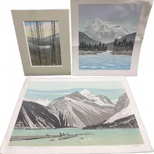 George Weber Art Lot: 2 Signed Prints & Watercolour 1985