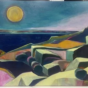 UNFRAMED 'POINTS DE SUSPENSION' OIL ON CANVAS