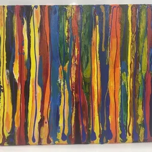 UNFRAMED COLOURFUL ABSTRACT ACRYLIC ON CANVAS