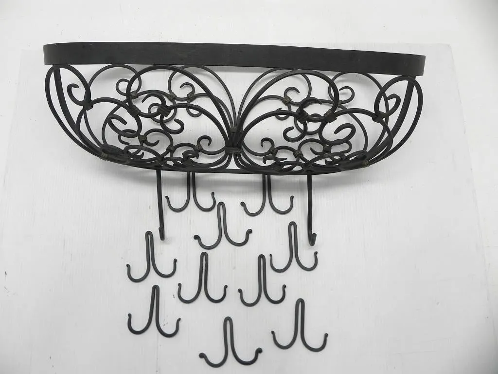 OUTDOOR IRON PLANTER WITH HOOKS