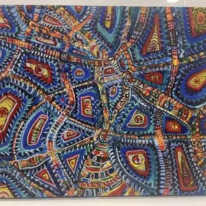 UNFRAMED UNSIGNED ABSTRACT ARYLIC ON CANVAS