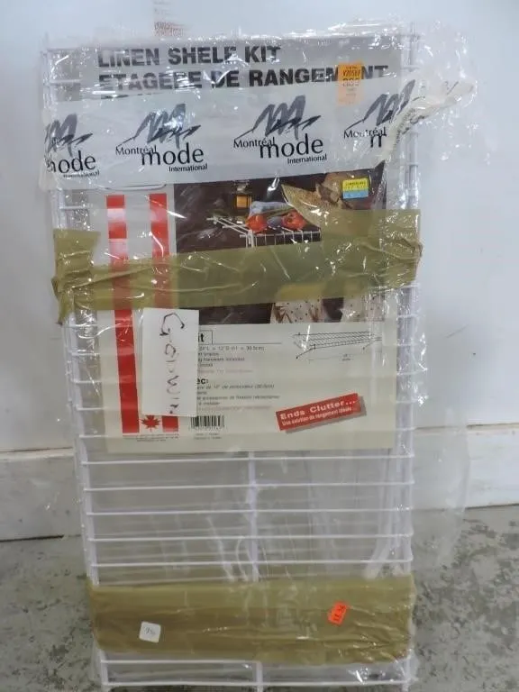 3 TAYMOR WHITE COATED METAL WIRE LINEN SHELF KITS