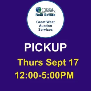 Auction Pickup: Thursday Sept 17, 2026