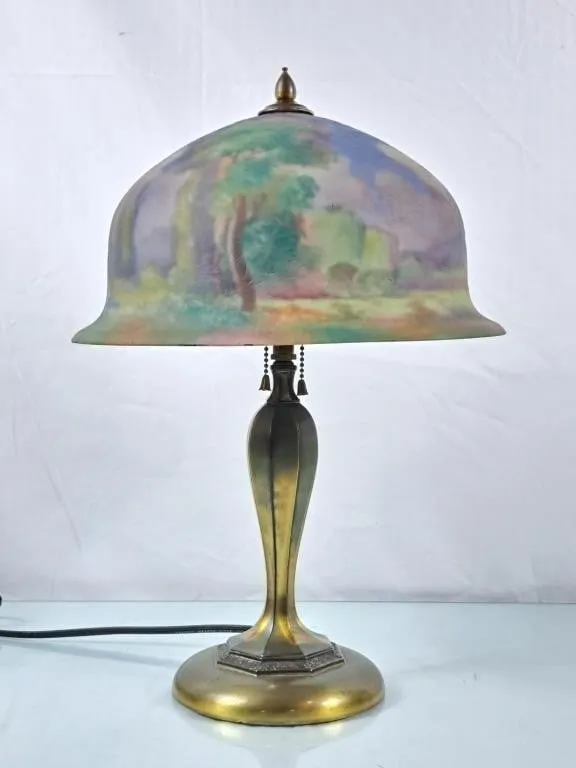 Beautiful Pairpoint Reverse Painted Table Lamp -
