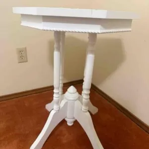 Wood Side Table, 28" T, 18" table top