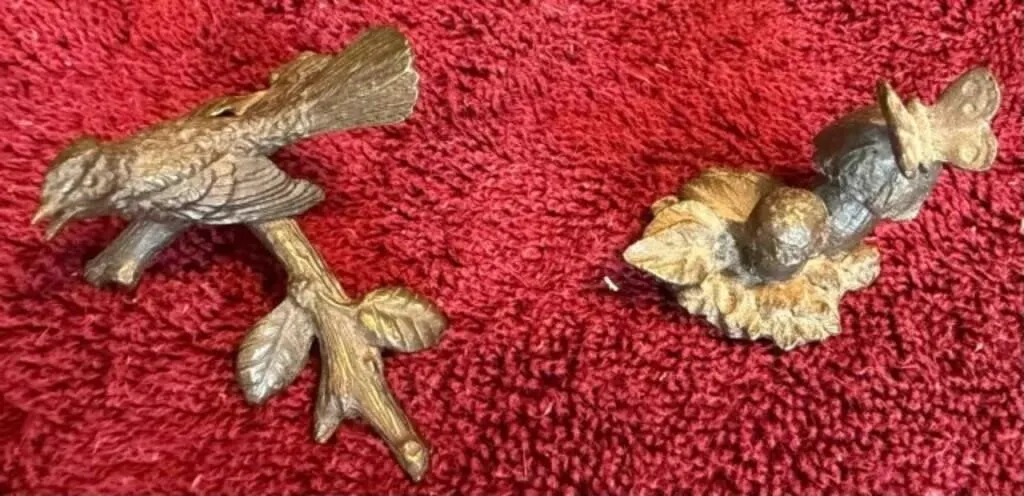 Bird and Butterfly Cast iron Figurines