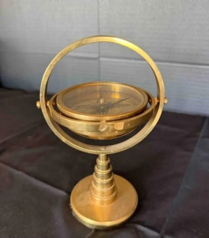 Vintage Sold Brass Compass