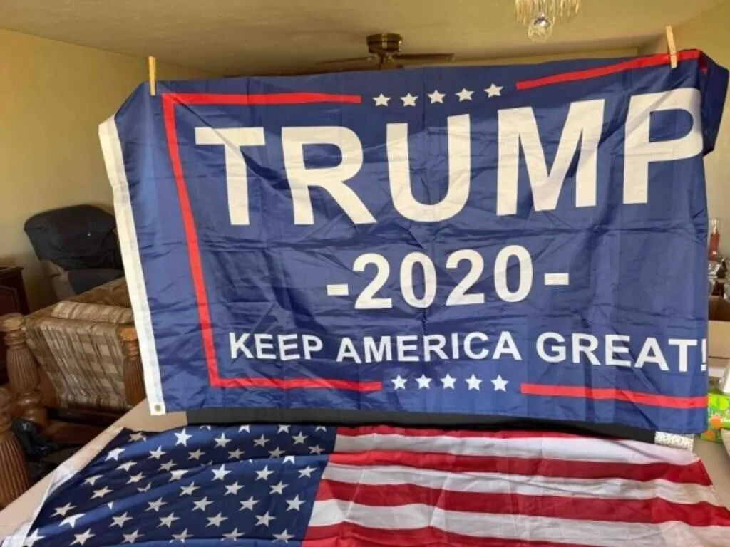 Trump 2020 Flag and American Flag