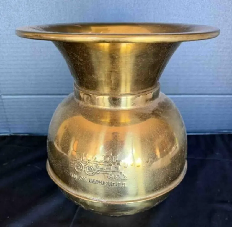 Vintage Brass Spittoon, Union Pacific Railroad