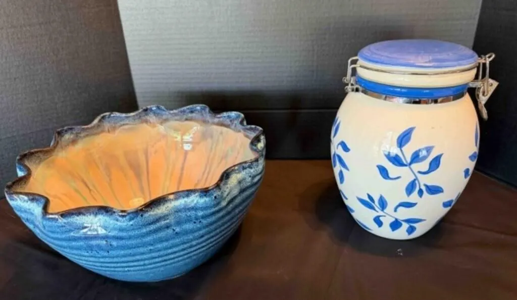 Pottery Bowl & Cookie Jar