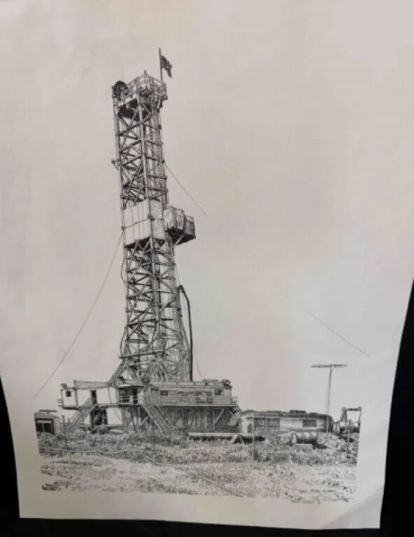 Greg Burns 1981 Oil Rig Print