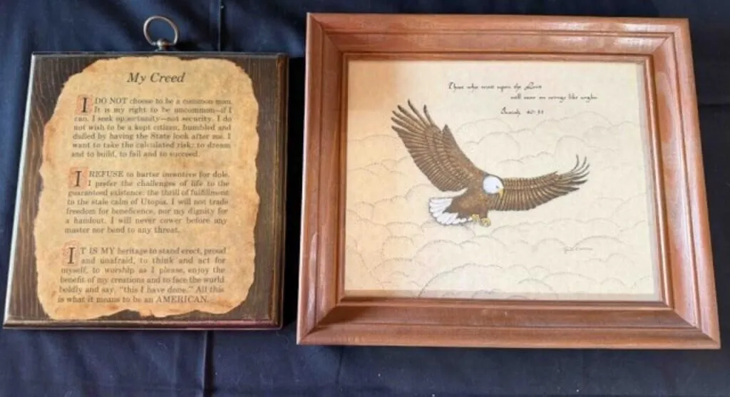 My Creed Plaque and Eagle w/scripture plaque