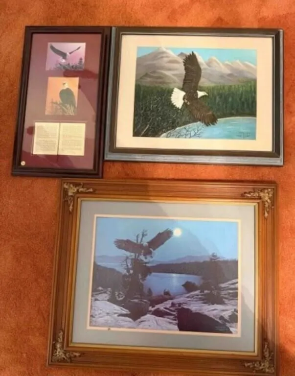 1 Eagle Painting, 2 Eagle Prints