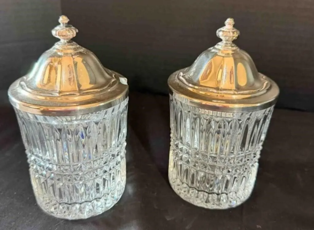 2 Fostoria Jam/Jelly jars