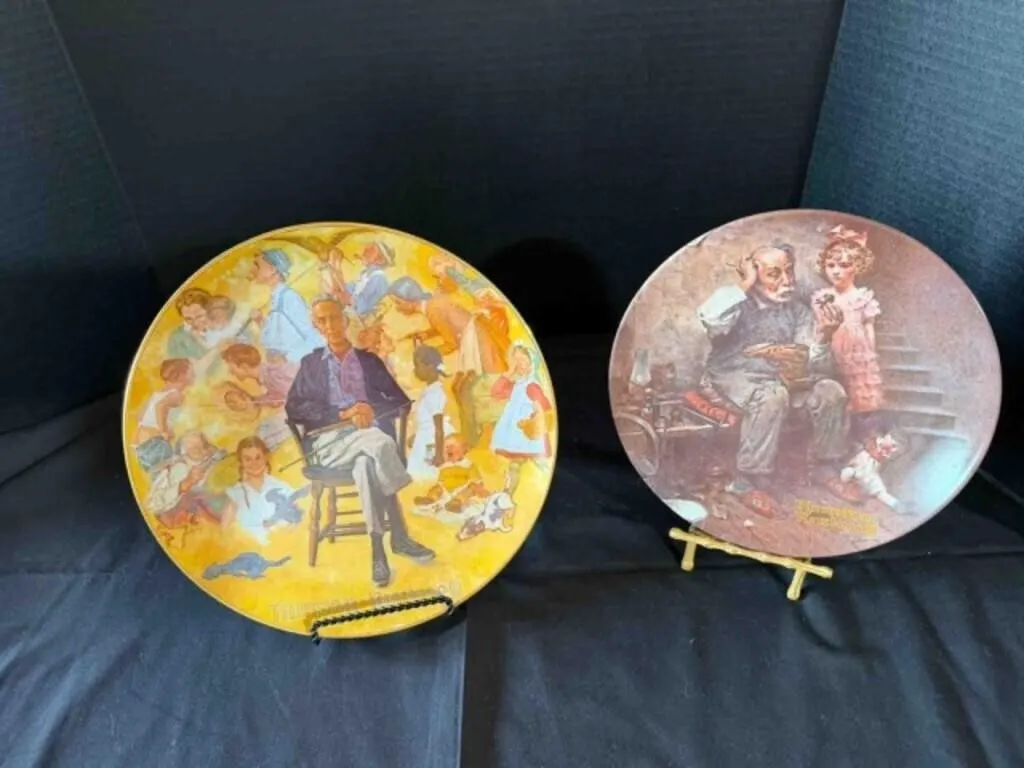 2 Norman Rockwell Plates