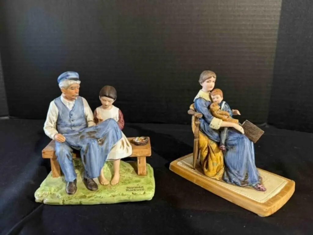 2 Norman Rockwell Figurines 5" T