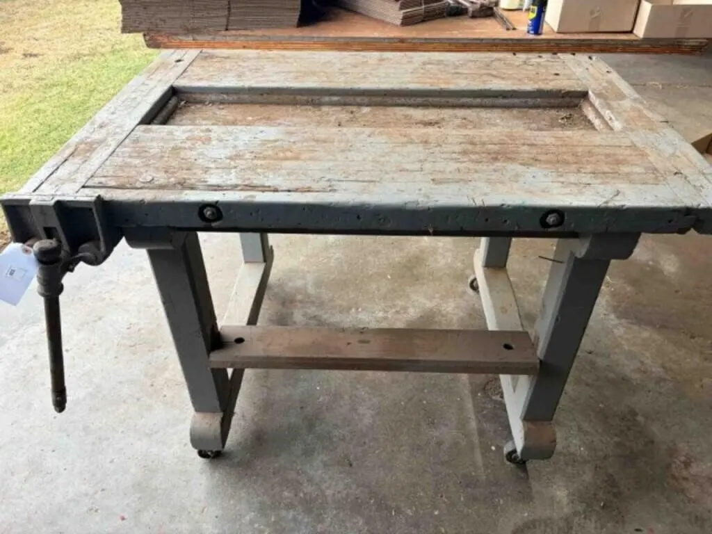 Wood Shop Work Table on Wheels
