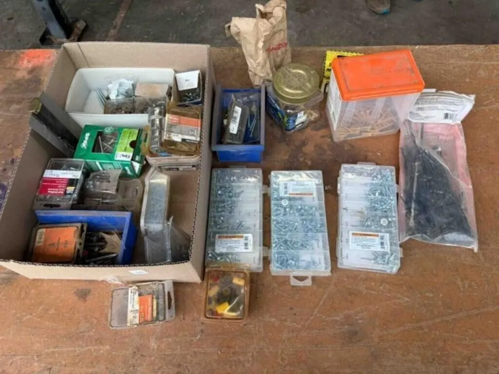 Assortment of fasteners, zip ties