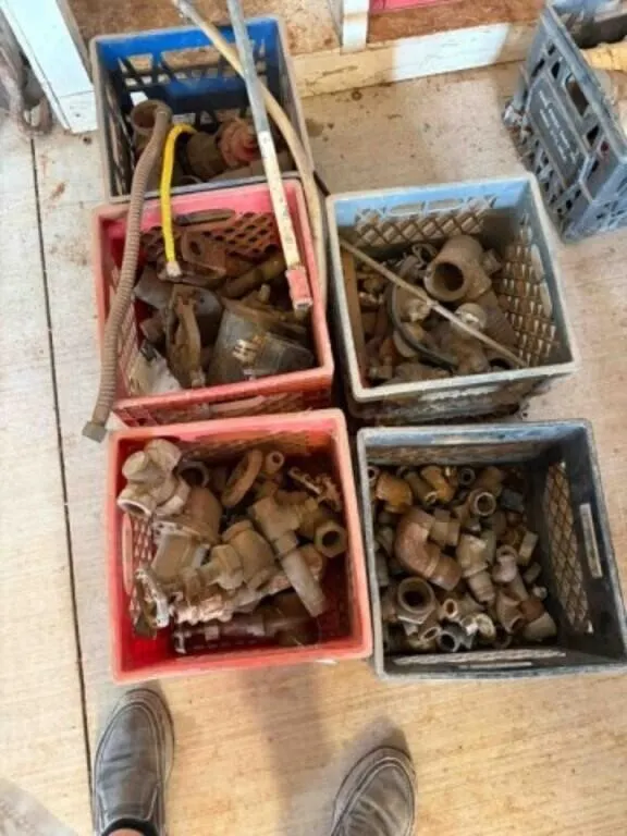 Pallet of pipe fittings and scrap