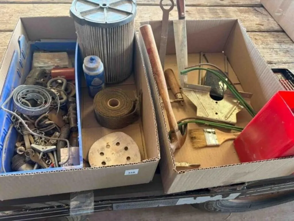 2 Boxes Miscellaneous Tools, Drill Bits