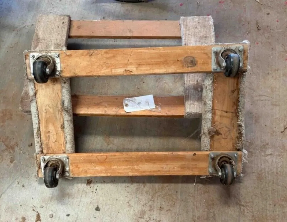 2 Carpeted Wood Furniture Dollies