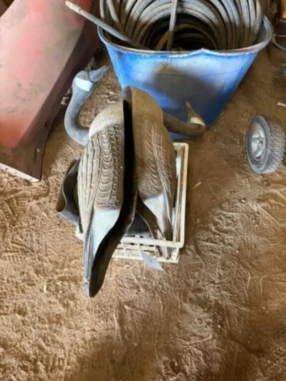 2 Decoys and Size 11 rubber boots