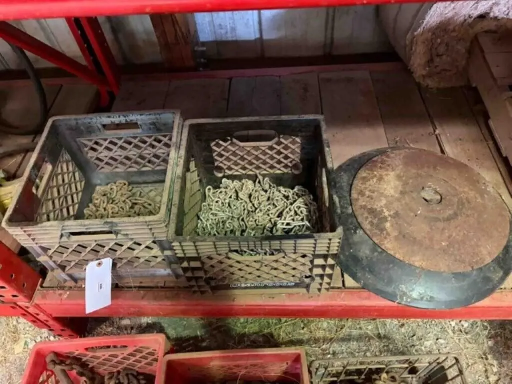 Tire Chains and 2 Farm Discs
