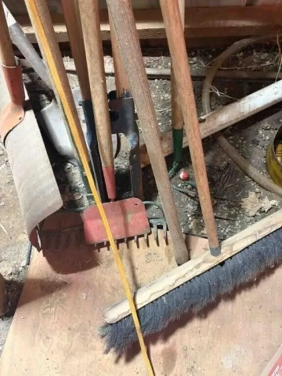 Snow Shovel, Post hole digger, shop broom