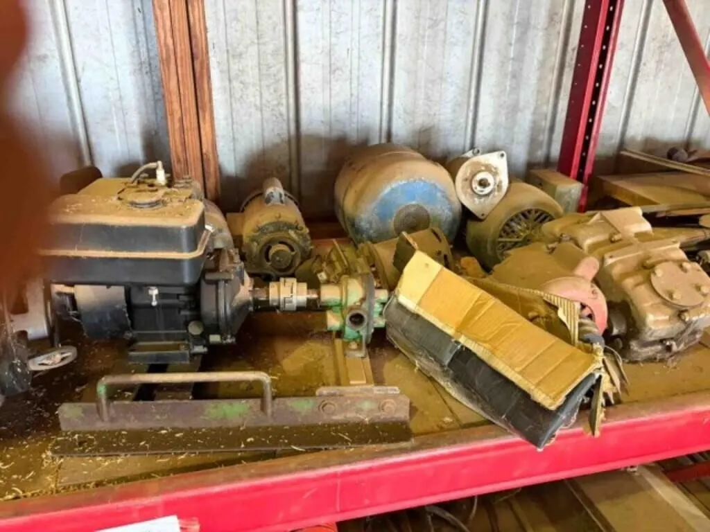 Shelf Contents: Gas engines, Elec. Motors