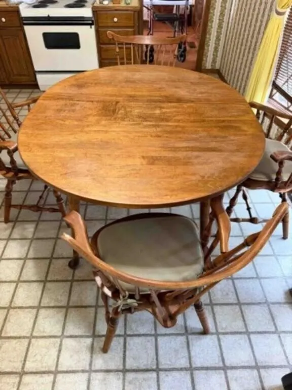 Wood Table & Chairs 57" X 48"