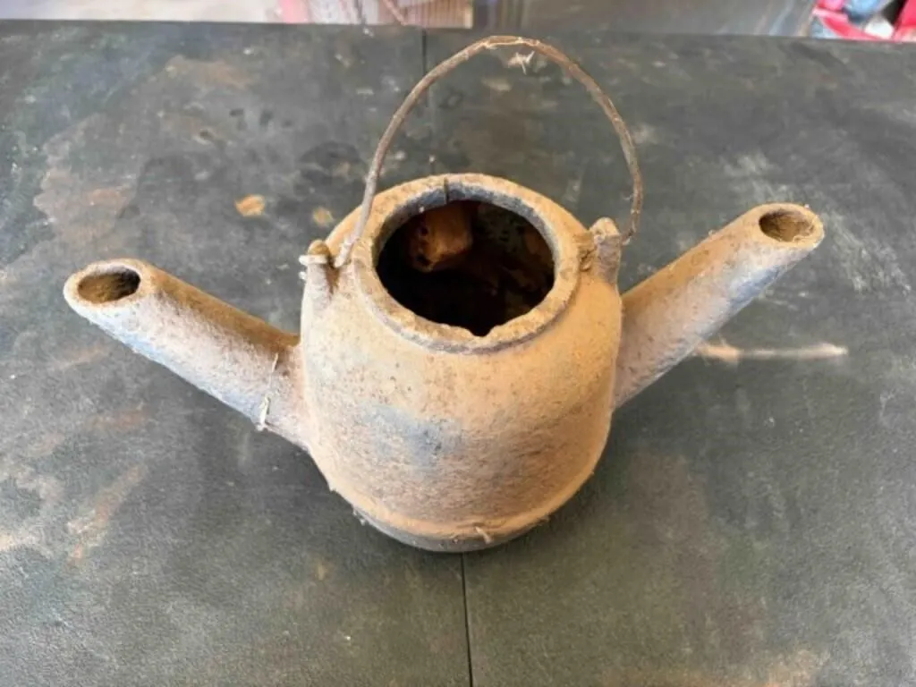 Cast iron oilfield Lantern, called a Derrick Lamp