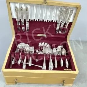 cutlery chest w/ Rogers 1847 first love  I.S